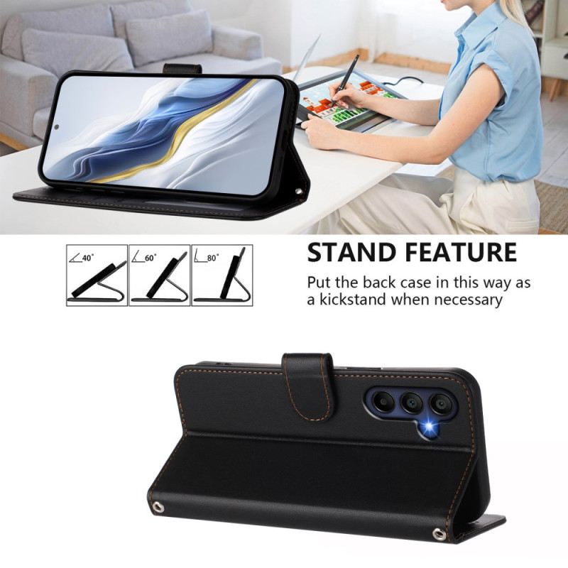 Fliptok Samsung Galaxy A17 4g / 5g Egyszerű Dizájn Nyakpánttal