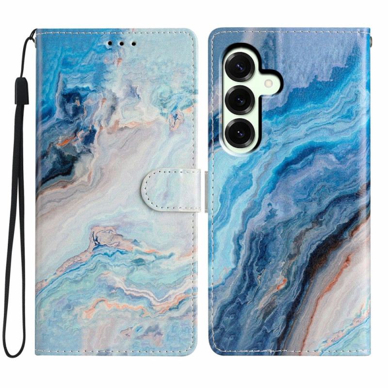 Kinyitható Bőrtok Samsung Galaxy A17 4g / 5g Kék Márvány