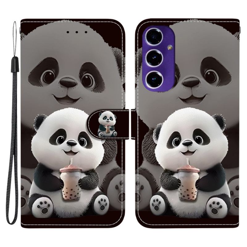 Kinyitható Bőrtok Samsung Galaxy A17 4g / 5g Tea Panda