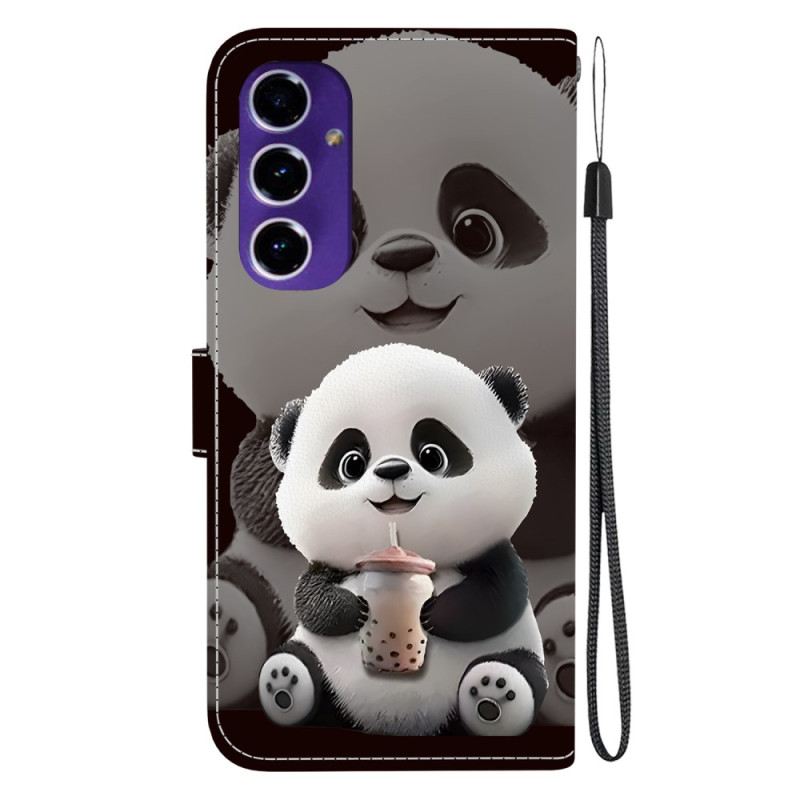 Kinyitható Bőrtok Samsung Galaxy A17 4g / 5g Tea Panda
