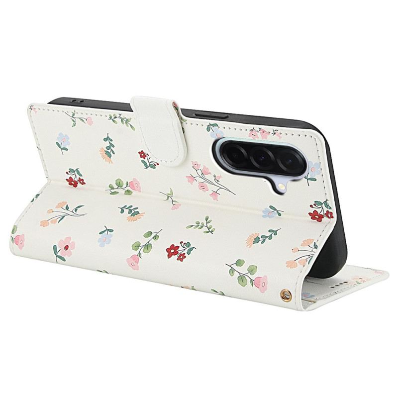Kinyitható Bőrtok Samsung Galaxy A17 4g / 5g Virágos Pénztárca