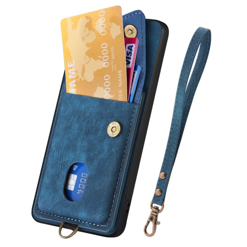 Tok Samsung Galaxy A17 4g / 5g Velúr Hatású Kártyatartóval És Nyakpánttal