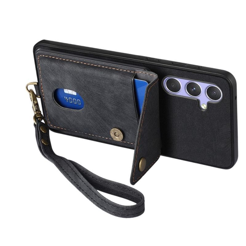 Tok Samsung Galaxy A17 4g / 5g Velúr Hatású Kártyatartóval És Nyakpánttal