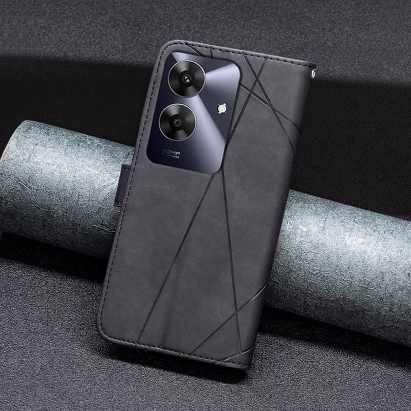 Bőrtok Realme Note 60 Geometrikus Minták Binfen Szín