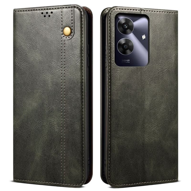 Fliptok Realme Note 60 Viaszos Műbőr