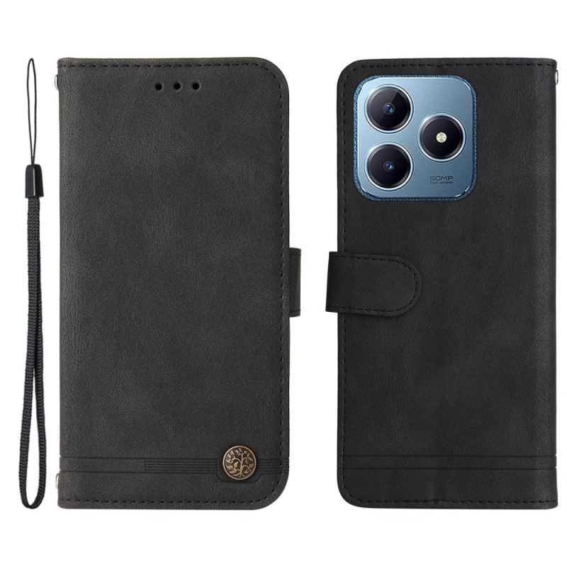 Kinyitható Bőrtok Realme Note 60 Velúr Hatású Díszszegecs