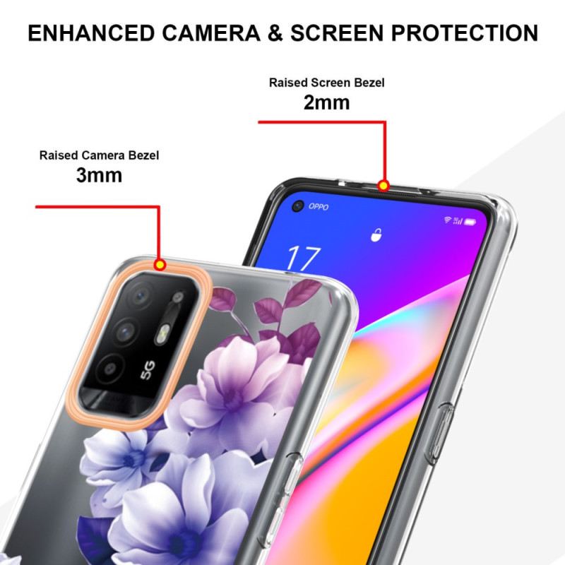 Tok Oppo A94 5G Lila Virágok