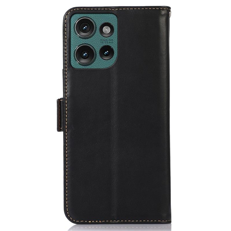 Bőrtok Motorola Edge 50 Neo Bőr Rfid Védelem