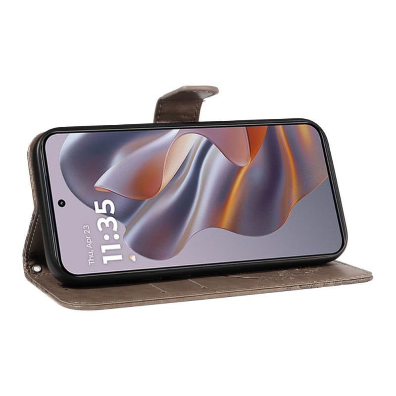 Bőrtok Motorola Edge 50 Neo Butterfly Design