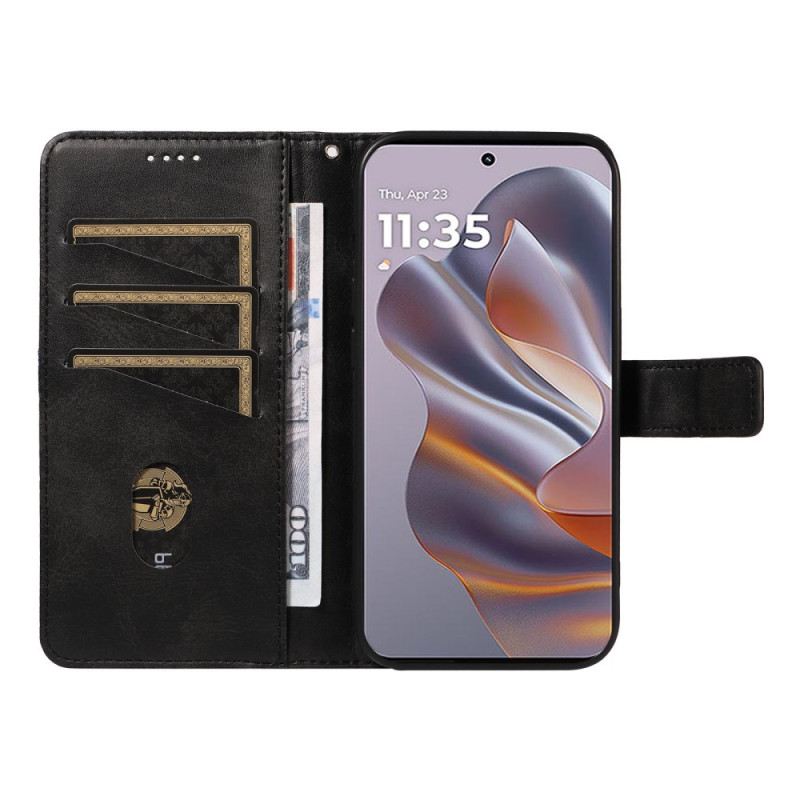 Bőrtok Motorola Edge 50 Neo Kéttónusú Vonalak