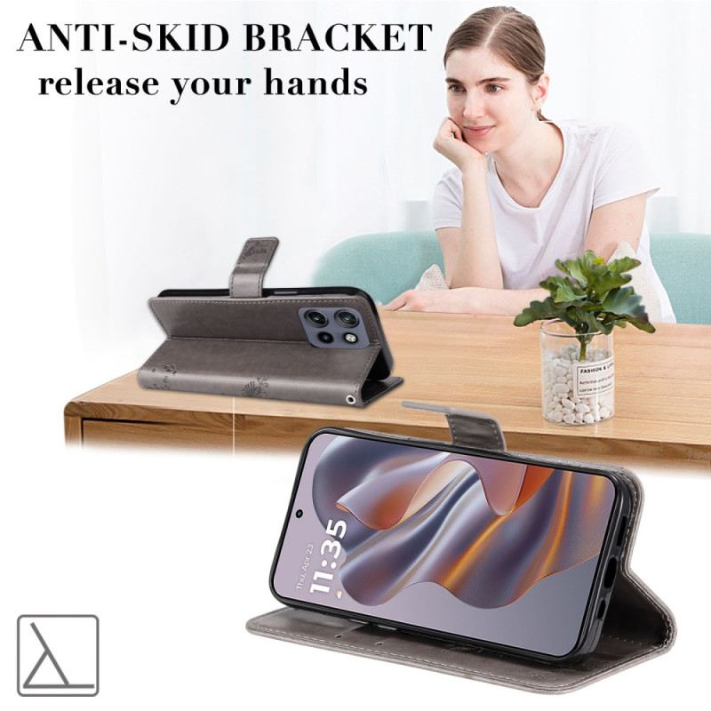 Bőrtok Motorola Edge 50 Neo Macska És Fa