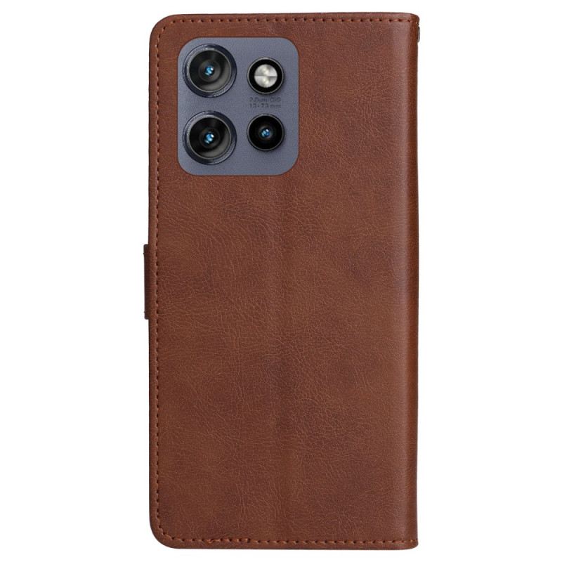 Bőrtok Motorola Edge 50 Neo Sima Műbőr