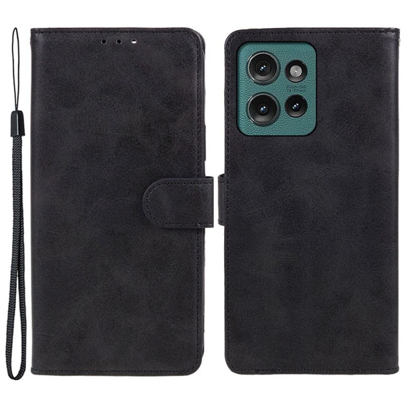 Bőrtok Motorola Edge 50 Neo Sima Műbőr