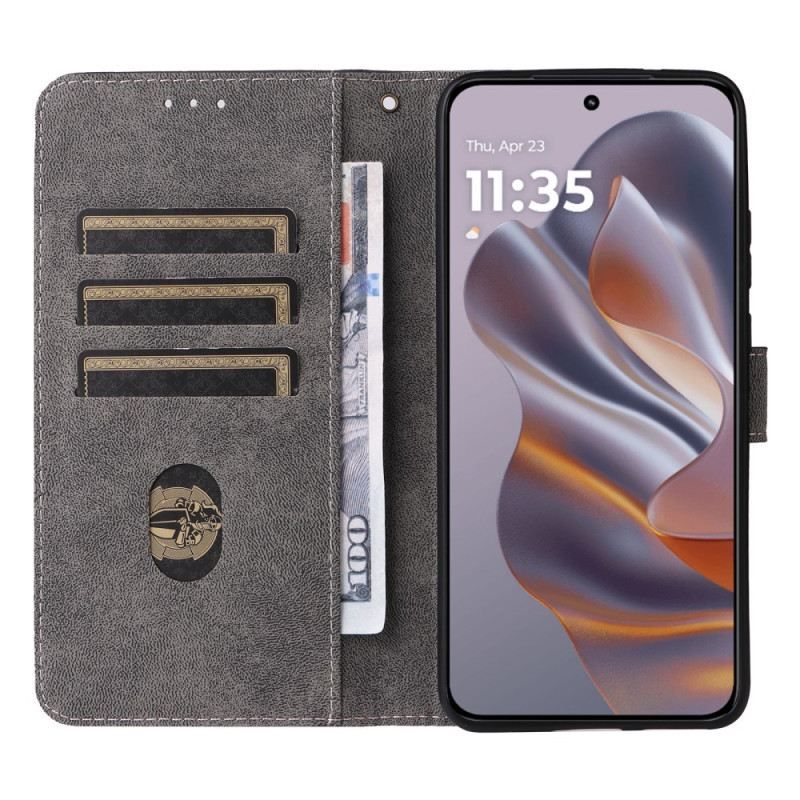 Bőrtok Motorola Edge 50 Neo Velúr Hatású Rfid Pénztárca