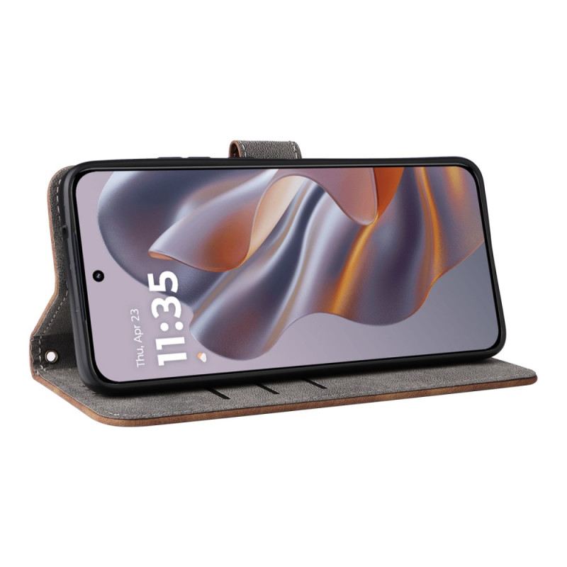 Bőrtok Motorola Edge 50 Neo Velúr Hatású Rfid Pénztárca