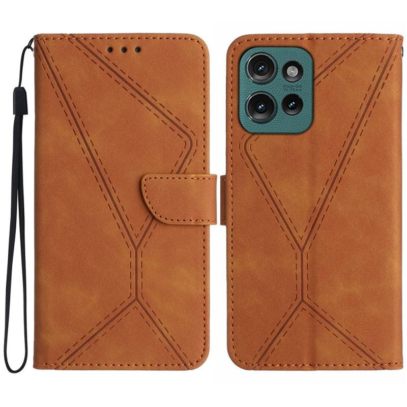 Bőrtok Motorola Edge 50 Neo Vonalak És Rajzok