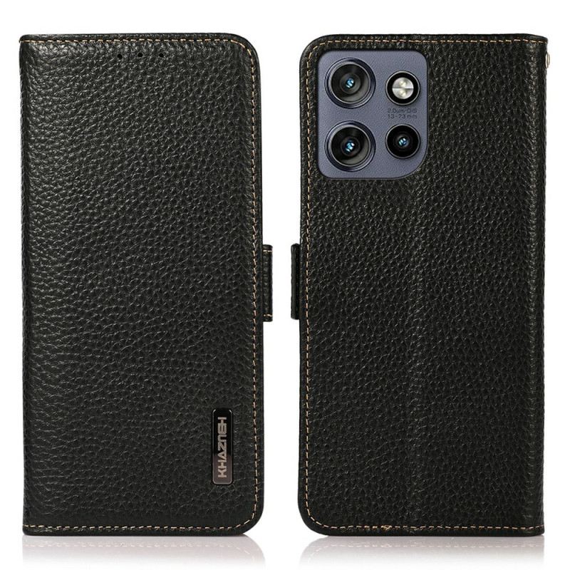 Fliptok Motorola Edge 50 Neo Khazneh Licsi Bőr