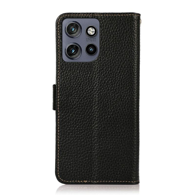 Fliptok Motorola Edge 50 Neo Khazneh Licsi Bőr