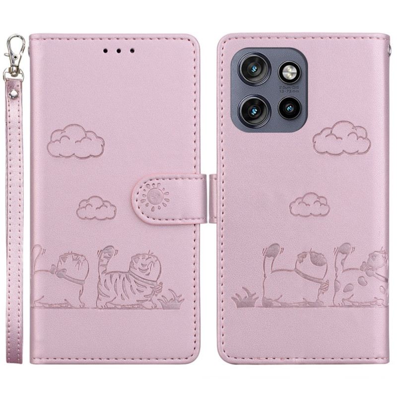 Fliptok Motorola Edge 50 Neo Rfid Blokkoló Zsinór Macskák