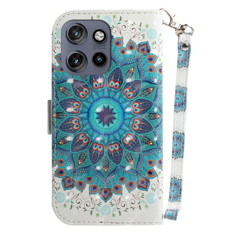 Fliptok Motorola Edge 50 Neo Zöld Mandala Szíjjal