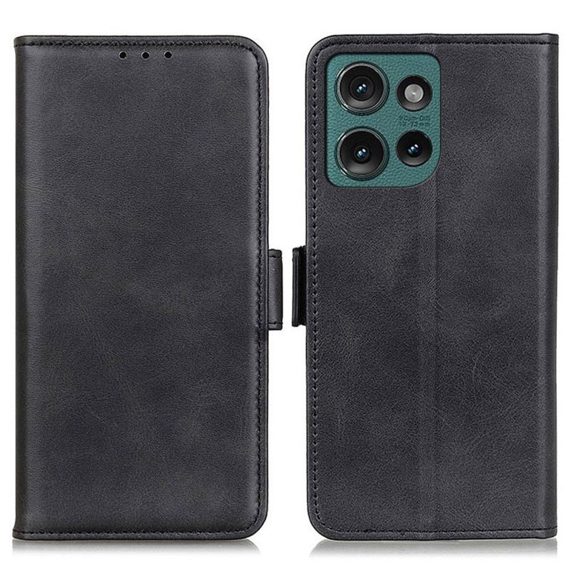 Kinyitható Bőrtok Motorola Edge 50 Neo Kettős Kapocs