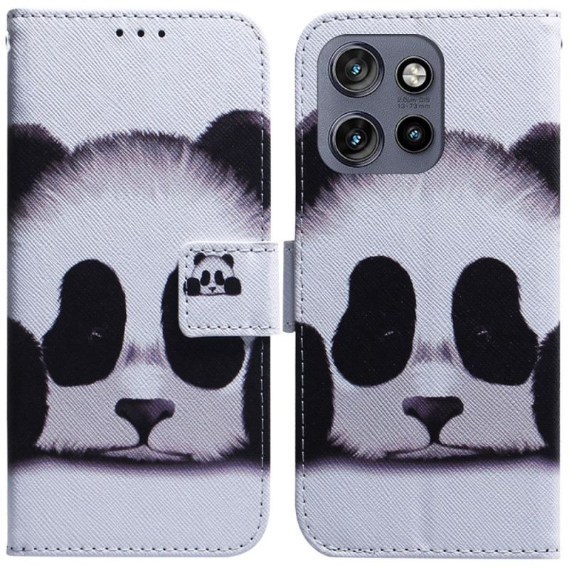 Kinyitható Bőrtok Motorola Edge 50 Neo Panda