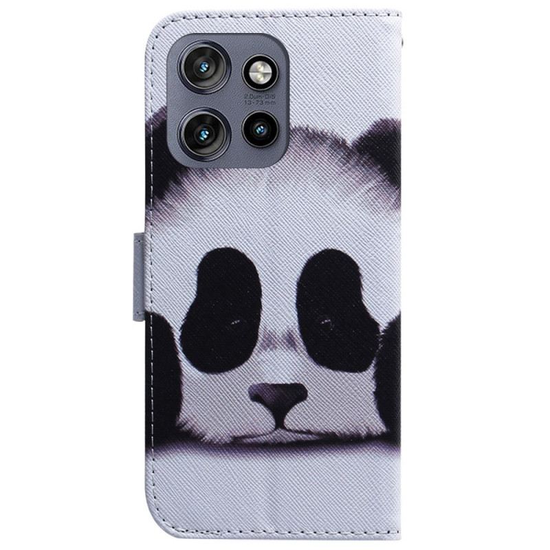 Kinyitható Bőrtok Motorola Edge 50 Neo Panda