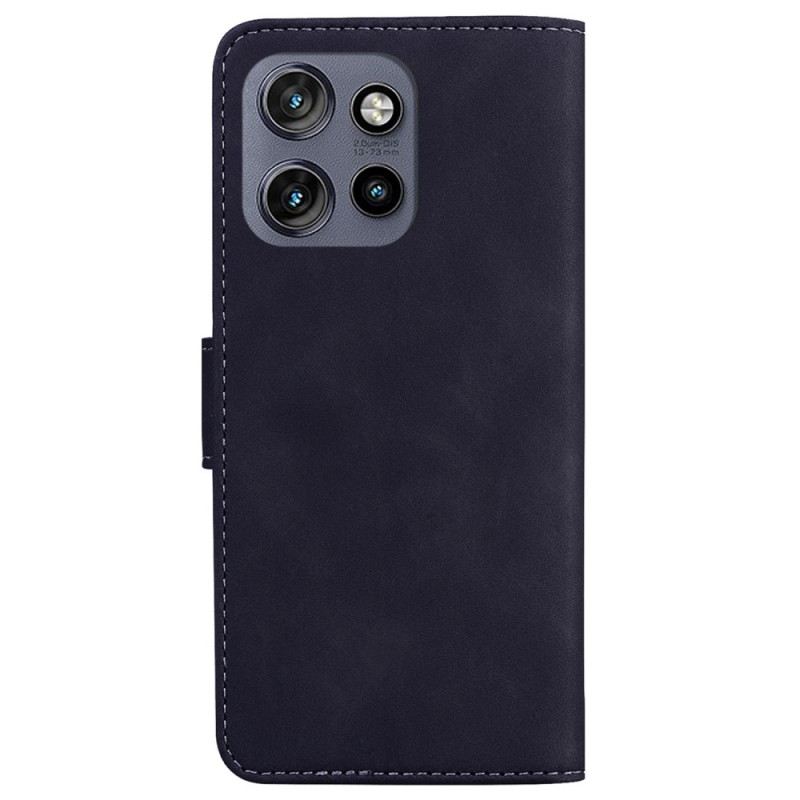 Kinyitható Bőrtok Motorola Edge 50 Neo Pillangóminta