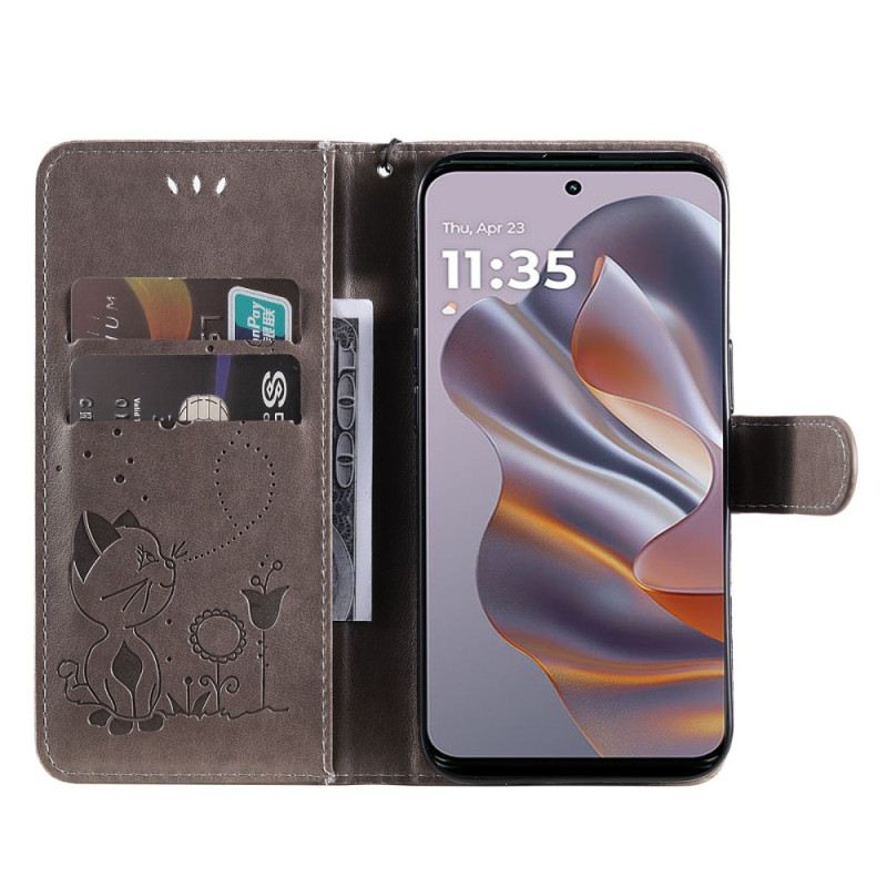 Kinyitható Tokok Motorola Edge 50 Neo Macska És Méhecske