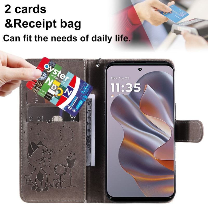 Kinyitható Tokok Motorola Edge 50 Neo Macska És Méhecske