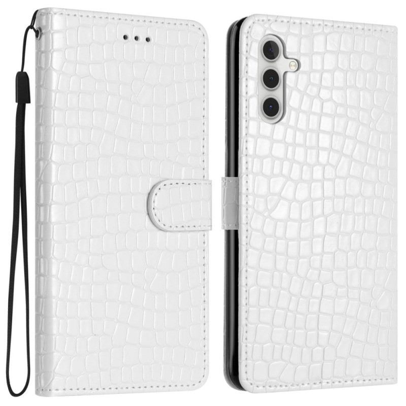 Fliptok Samsung Galaxy S24 Fe Krokodil Stílusú Szíjjal