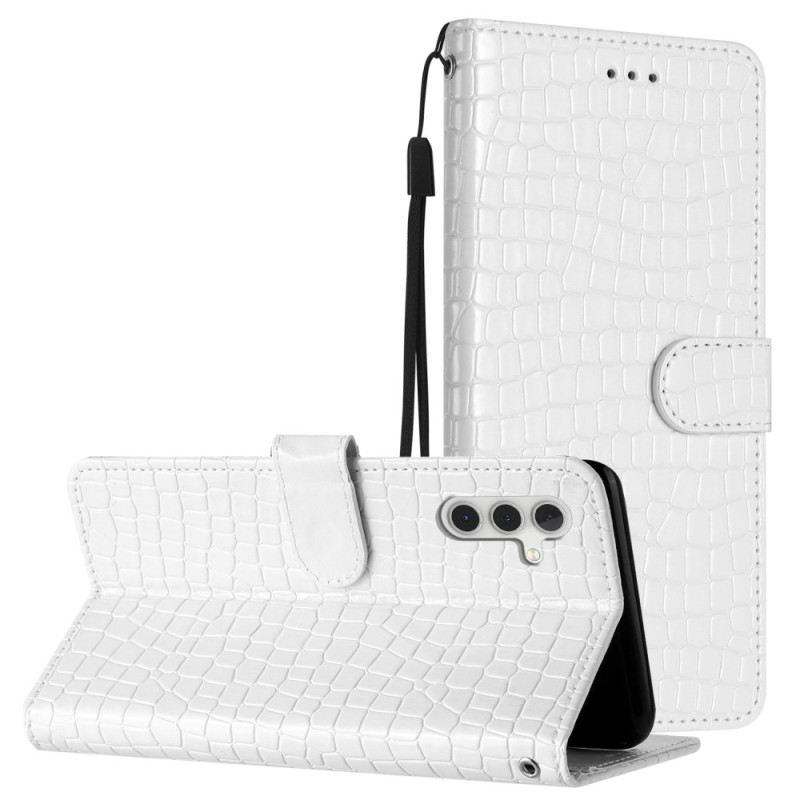 Fliptok Samsung Galaxy S24 Fe Krokodil Stílusú Szíjjal