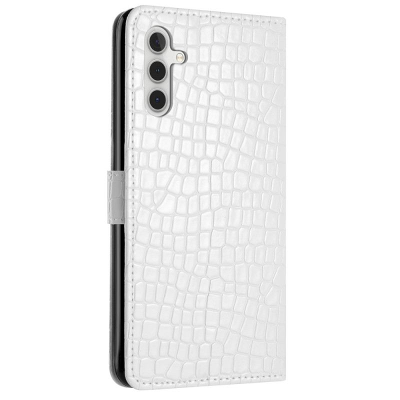 Fliptok Samsung Galaxy S24 Fe Krokodil Stílusú Szíjjal