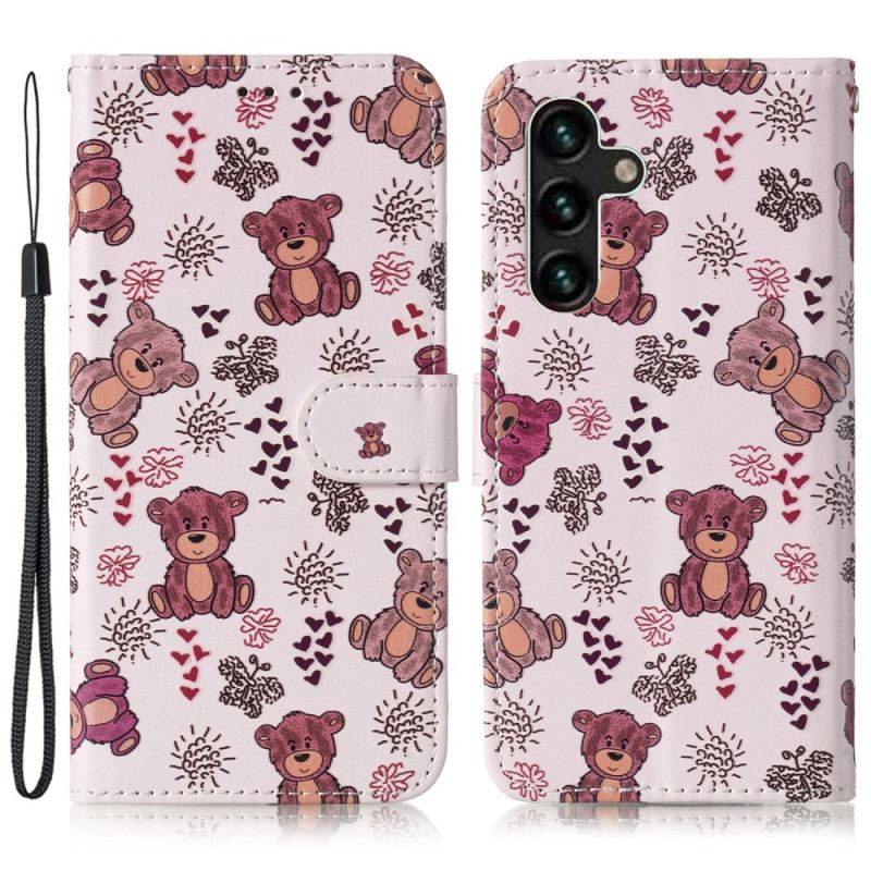 Kinyitható Bőrtok Samsung Galaxy S24 Fe Medve