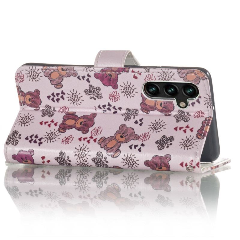 Kinyitható Bőrtok Samsung Galaxy S24 Fe Medve