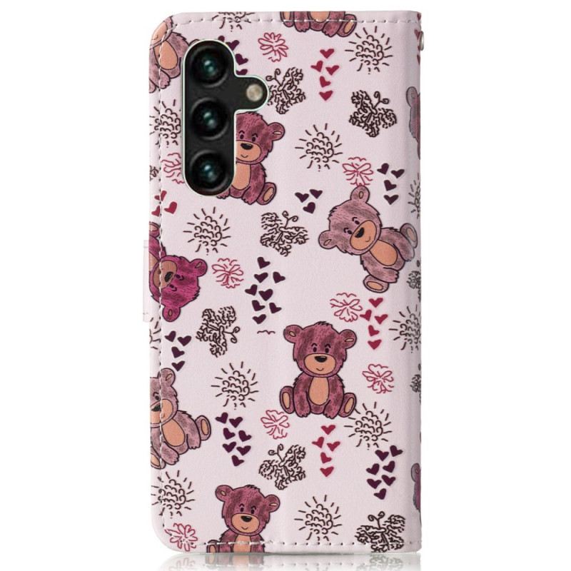 Kinyitható Bőrtok Samsung Galaxy S24 Fe Medve