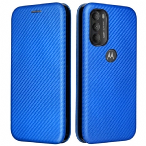 Fliptok Moto G71 5G Bőrtok Színes Karbon Szilikon