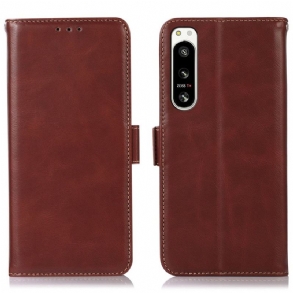 Fliptok / Bőrtok Sony Xperia 5 IV Valódi Bőr Rfid Funkció