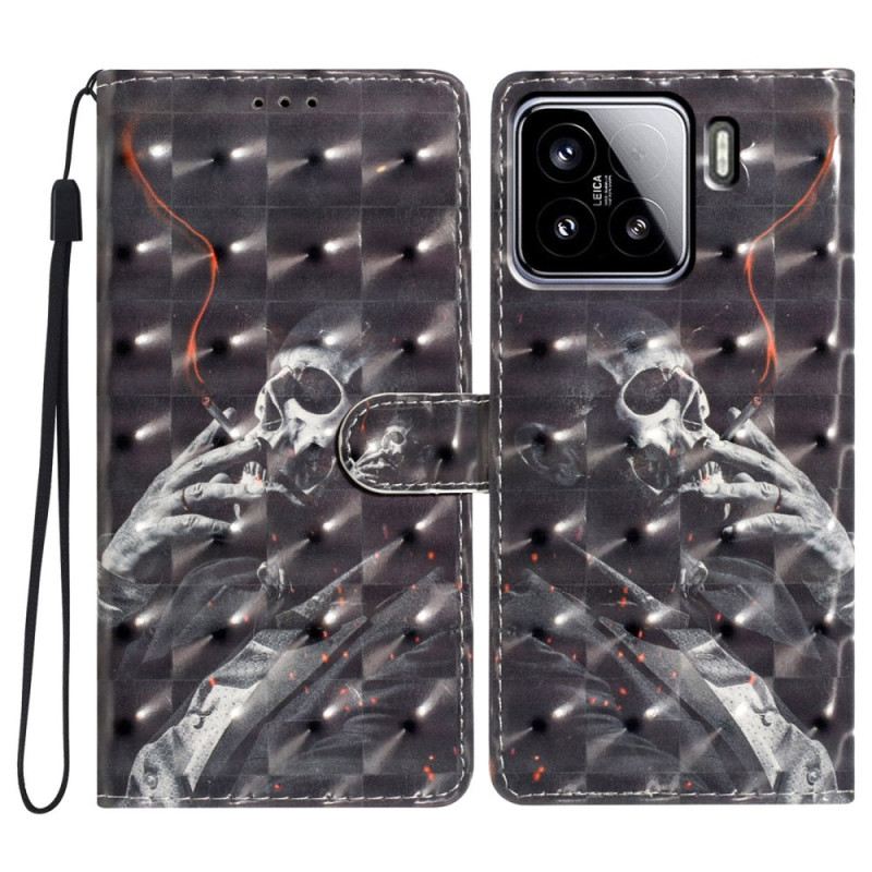 Bőrtok Xiaomi 15 3d Füstölgő Csontváz