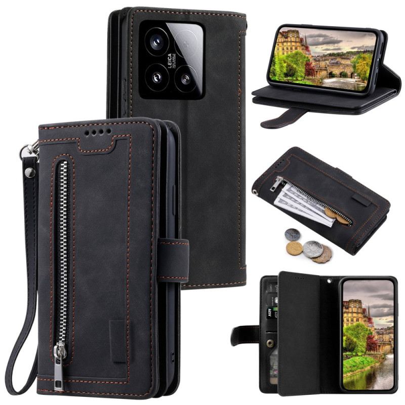 Bőrtok Xiaomi 15 Cipzáras Pénztárca