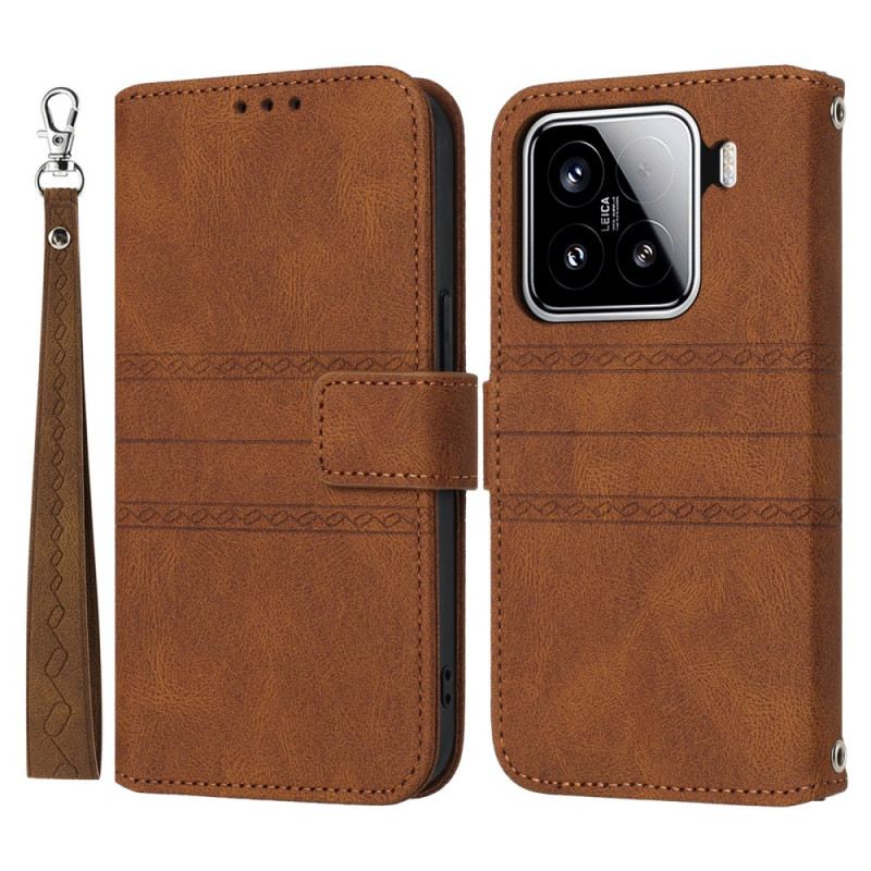 Bőrtok Xiaomi 15 Dupla Fríz