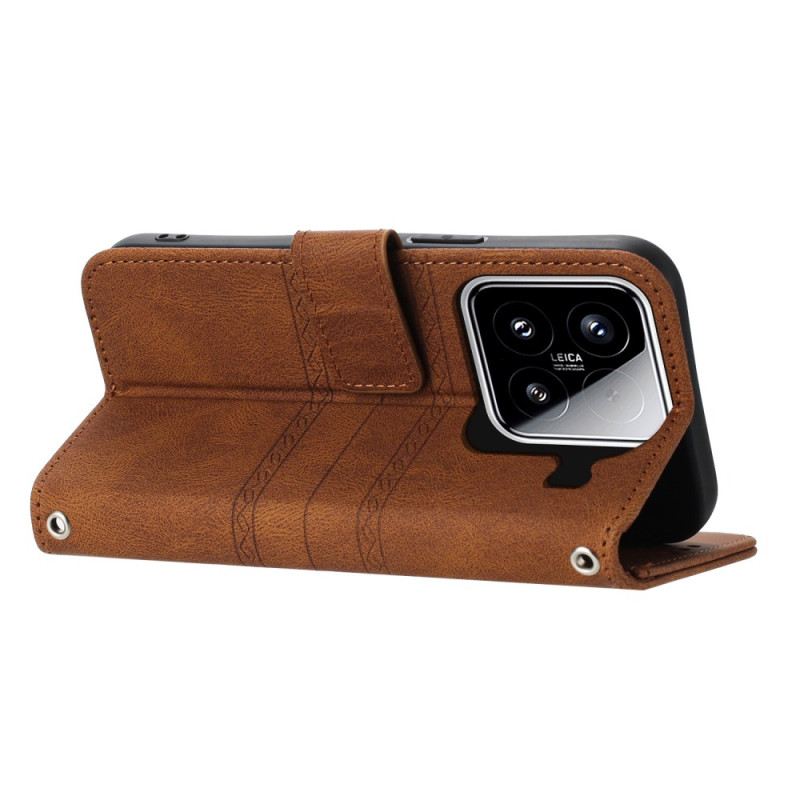 Bőrtok Xiaomi 15 Dupla Fríz