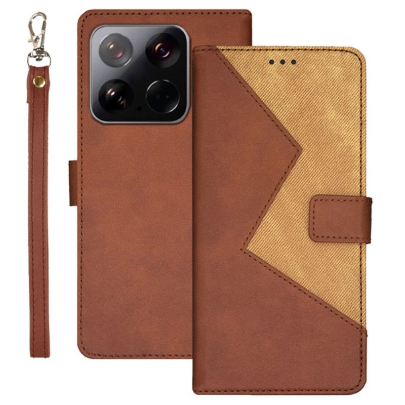 Bőrtok Xiaomi 15 Kétszínű Idewei