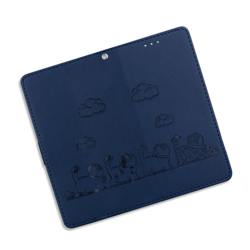 Bőrtok Xiaomi 15 Macskajelenetű Pánt