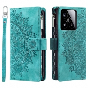 Bőrtok Xiaomi 15 Mandala Velúr Hatású Pénztárca