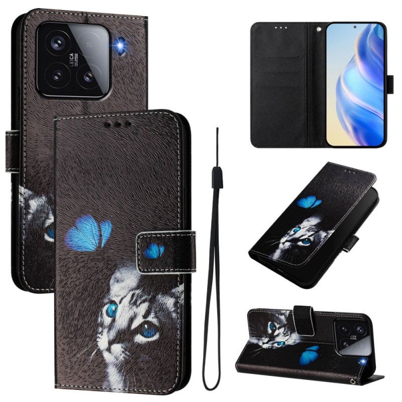 Bőrtok Xiaomi 15 Pillangó És Macska