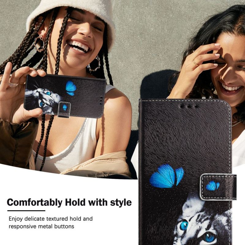 Bőrtok Xiaomi 15 Pillangó És Macska