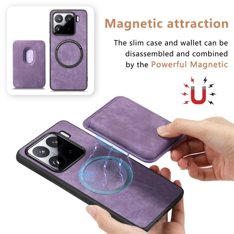 Bőrtok Xiaomi 15 Retro Levehető Kártyatartóval