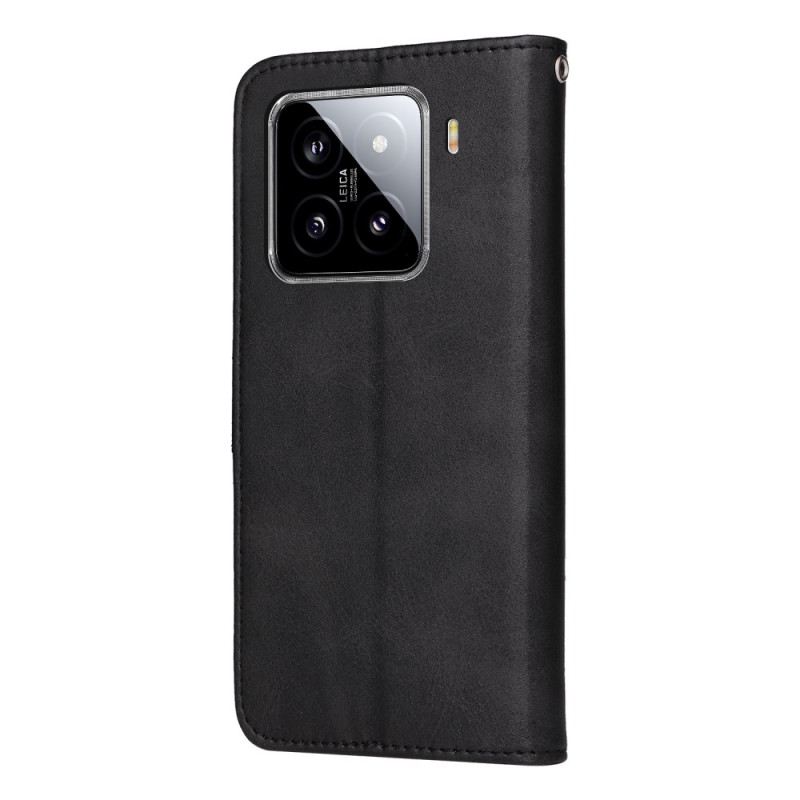 Bőrtok Xiaomi 15 Sima Bőrhatású Pánt