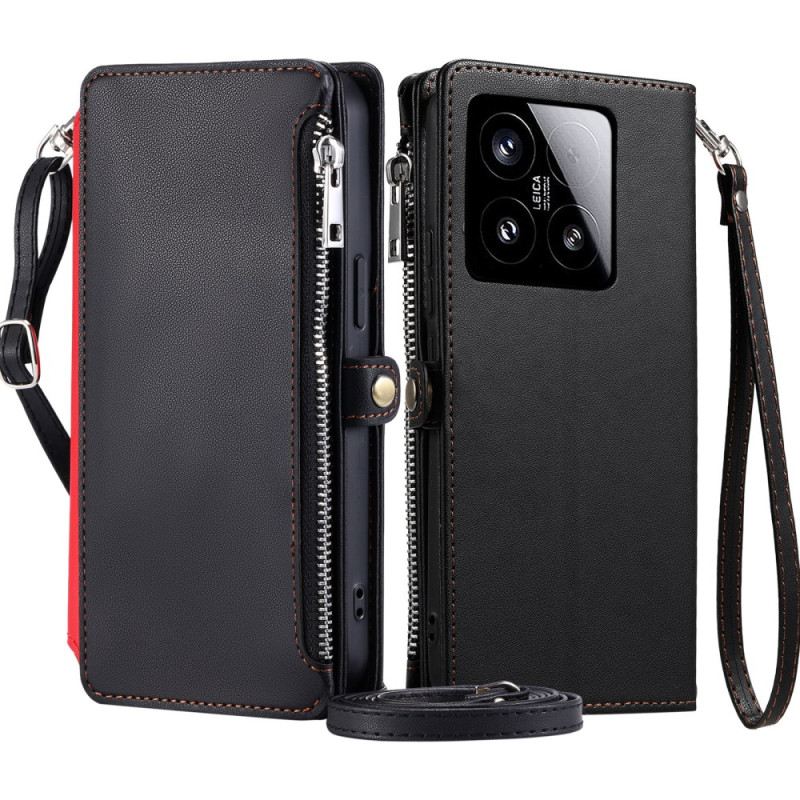 Fliptok Xiaomi 15 Aprópénztartó Pénztárca 8 Kártyatartóval